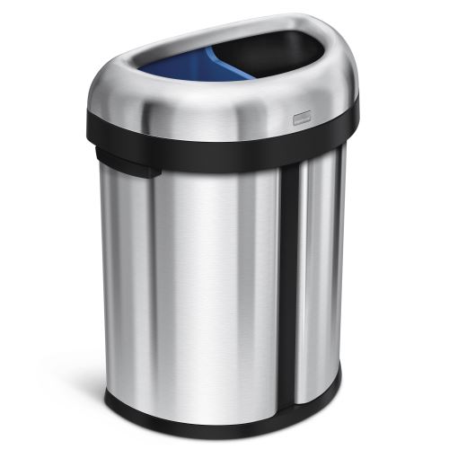 simplehuman Poubelle Demi-Lune Ouverte Double Compartiment Brossé 66L (33/33)