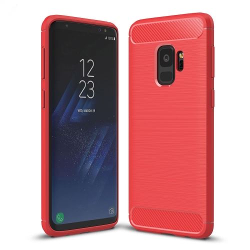 Galaxy S9 Coque Protection TPU Effet Carbone Brossé Rouge ALS53005