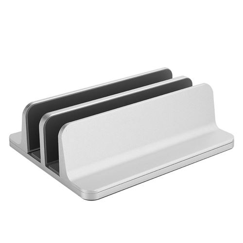 Support d'Ordinateur Portable de Livre en Alliage d'Aluminium Vertical Double Slot