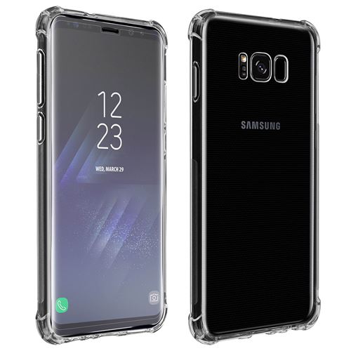 Pack Protection pour Samsung Galaxy S8 Coque Souple + Film Verre Trempé 9H Transparent