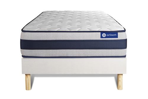 Matelas + sommier 90x190 ressorts ensach&eacute;s et m&eacute;moire de forme ACTISOM - Actiflex ergo