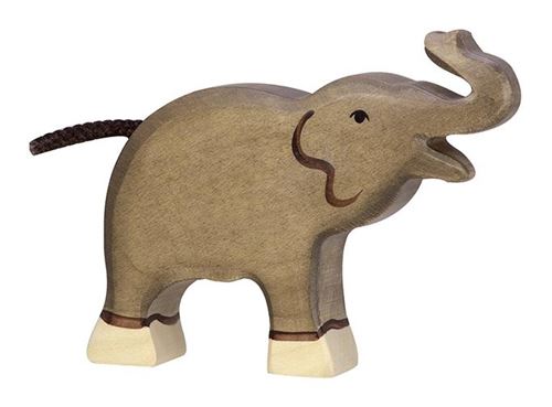 HOLZTIGER  - 2040845 - Figurine Animal - &Eacute;l&eacute;phant Petit Trompe Haute