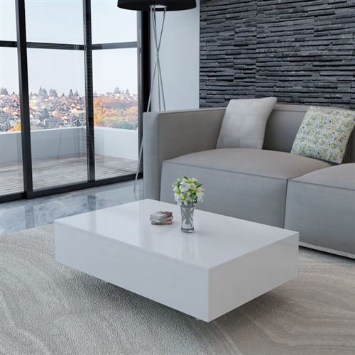 Vidaxl Blanc Table Basse Brillant - Image 3