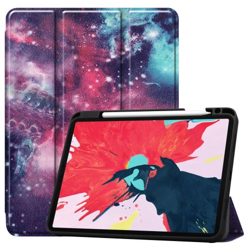 Etui en PU + TPU impression de motifs avec support tri-pliure espace cosmique pour votre Apple iPad Pro 11 pouces (2020)