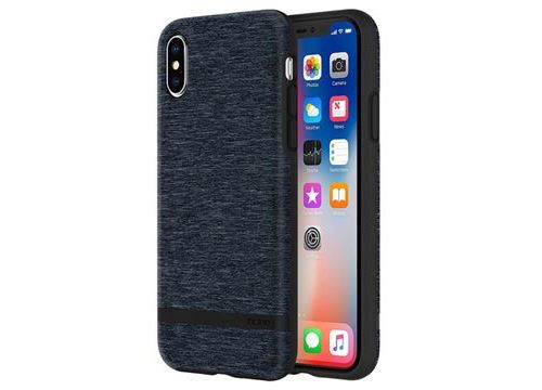Incipio Esquire Series Carnaby - Achterzijde behuizing voor mobiele telefoon - textiel, thermoplastic polyurethaan (TPU) - blauw - voor Apple iPhone X