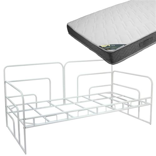 MINNA BLANCHE - Pack Banquette-Lit 90x200cm + Matelas Java