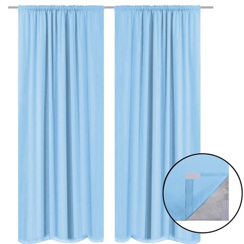 vidaXL Gordijnen verduisterend dubbellaags 140x175 cm turquoise 2 st