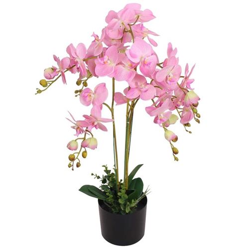 vidaXL Kunst orchidee plant met pot 75 cm roze