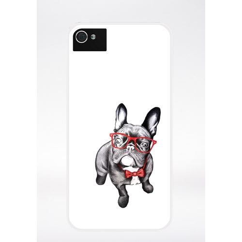 Coque Bulldog Français À Lunettes Compatible Iphone 4 Transparent