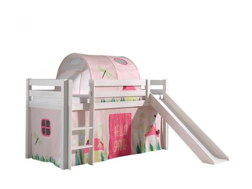 Paris Prix Rose Vipack Pino Lit Mezzanine Avec Toboggan + Spring