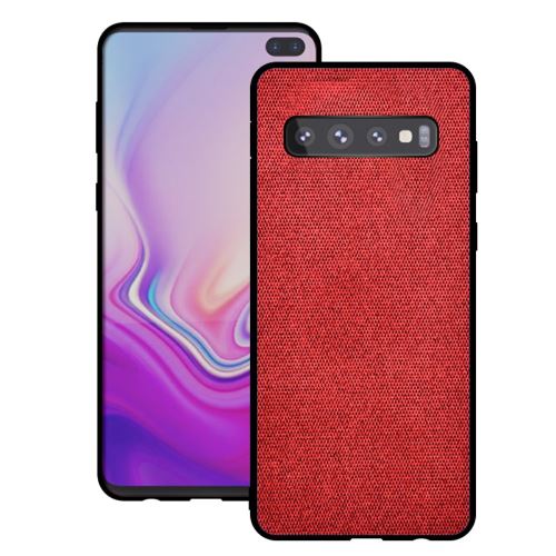 Coque en TPU chiffon en coton rouge pour votre Samsung Galaxy S10