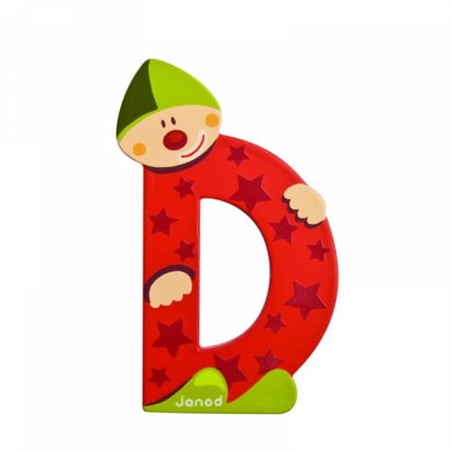  Janod Clown Letter D Vert,Rouge 3-6 Years
