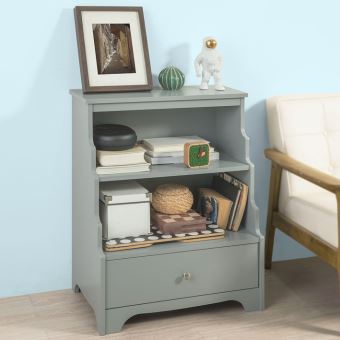 Sobuy Fsb13 Hg Meuble De Rangement Table De Chevet Etagere Style