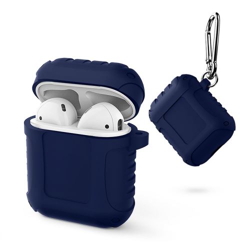 Coque en silicone WISETONY souple antichoc pour Apple AirPods1 - Bleu foncé