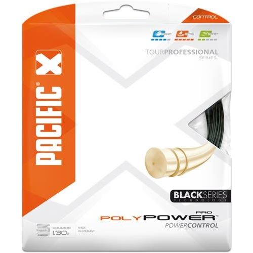 Pacific cordage tennis poly power pro noir 1.25 mm 12.20 mètre