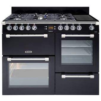 Leisure Cookmaster CK110F324K - Cuisinière (four à deux étages) - pose libre - largeur : 110 cm - profondeur : 60 cm - hauteur : 90 cm - avec système auto-nettoyant - noir