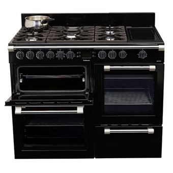 Leisure Cookmaster CK110F324K - Cuisinière (four à deux étages) - pose libre - largeur : 110 cm - profondeur : 60 cm - hauteur : 90 cm - avec système auto-nettoyant - noir