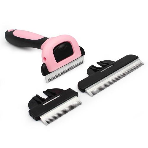 Meilleurs prix pour Todeco - Brosse de Toilettage pour Animaux, Peigne de Délestage, Rose, S (5 cm) M (6,6 cm) L (10 cm), Taille de la poignée: 13 x 5 cm