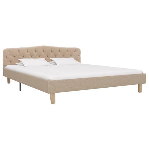 vidaXL Bedframe stof beige 160x200 cm