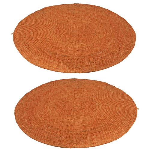 Duo de Tapis ronds Jute orange 120*120 - DEV