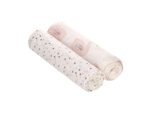 Lange divinement doux XL Little Water Cygne, boîte de 2 pcs, 120 x 120 cm