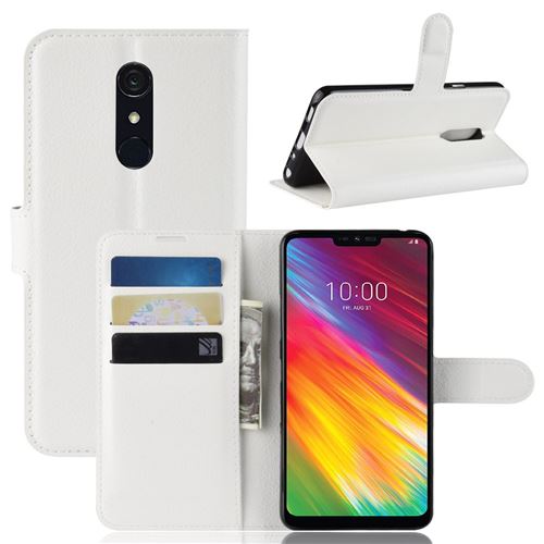 Etui en PU blanc pour votre LG G7 Fit