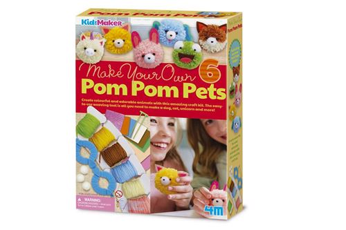 4M kit de bricolage : fabriquez vos propres animaux pom pom 6 pièces