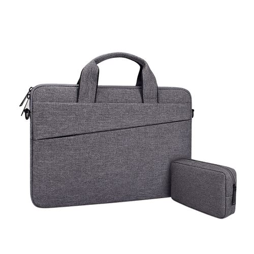 Sacoche d'ordinateur léger avec sac pour votre adaptateur secteur pour votre ordinateur portable 13.3 Pouce - Gris foncé (345x245x25mm)