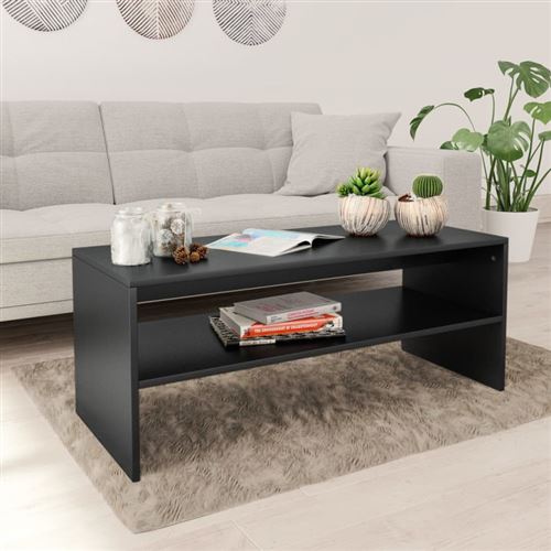 Vidaxl table basse noir 100x40x40 cm bois d'ing&eacute;nierie 800127