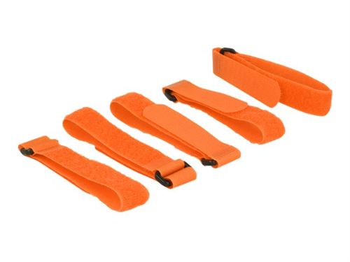 Delock - Fermeture adhésive - 30 cm - orange (pack de 5)