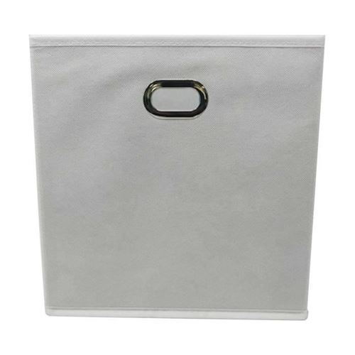 MODULOSTORAGE Tiroir de rangement - Tissu - Poignee metal - 27x27x28 cm - Blanc