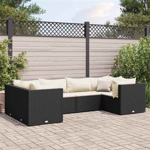 Non Communiqué Noir Salon De Jardin Modulable Vidaxl 6 Pieces Rotin 63 X 63 X 57.5 Cm