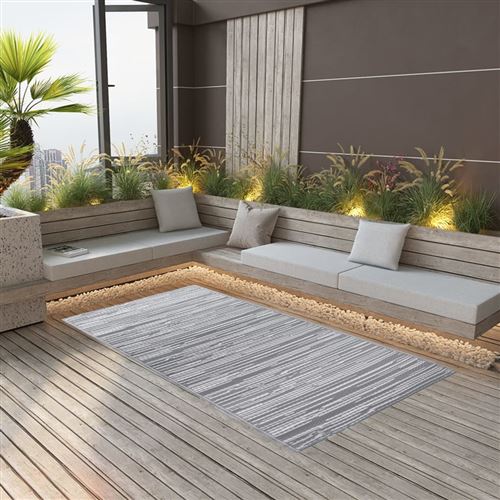 vidaXL Outdoor-Teppich ARAKIL Grau 120x180 cm PP