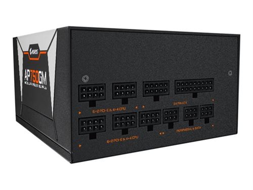 AORUS P750W GP-AP750GM - Voeding (intern) - ATX12V 2.3/ EPS12V - 80 PLUS Gold - 100-240 Volt wisselstroom V - 750 Watt - actieve PFC