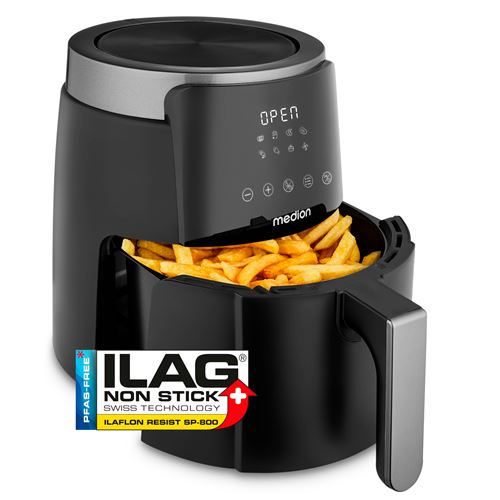 MEDION P40 L (MD13030) Einzelbild 4,7 l Eigenständig 1500 W Heißluftfritteuse Schwarz