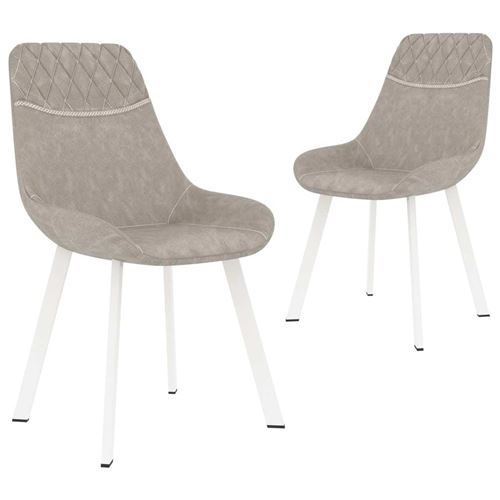 vidaXL Chaises de salle à manger 2 pcs Gris clair Similicuir