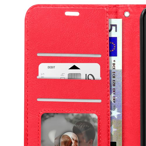 Étui Portefeuille Mayaxess Pour Honor 90 Smart - Similicuir Rouge - Avec Dragonne - Neuf