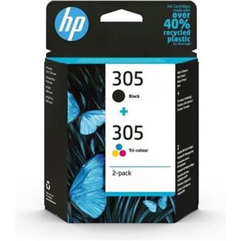 Hp 305 Pack De 2 Cartouches D'Encre Noire Et Trois Couleurs Authentiques (6Zd17Ae) - 1