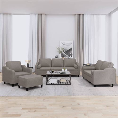 Non Communiqué Taupe Ensemble De Canapés 4 Pcs Avec Coussins Tissu