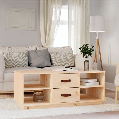 Vidaxl Table Basse - Bois De Pin - Image 3