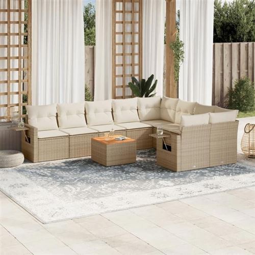 Non Communiqué Beige Salon De Jardin Modulable Vidaxl Resine Tressee 10 Pieces 9 Personnes 62 X 62 X 69 Cm