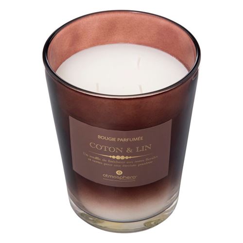 Atmosphera Créateur D'intérieur - Bougie Parfumée "Alma" 855G Coton & Lin - Image 3