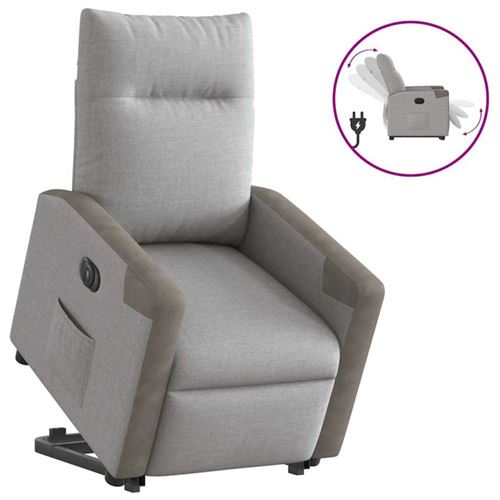 vidaXL stoel électrique réglable tissu wolk gris