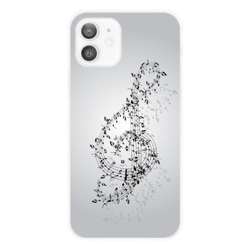 Coque en silicone imprimée compatible Apple iPhone 12 Valse des notes