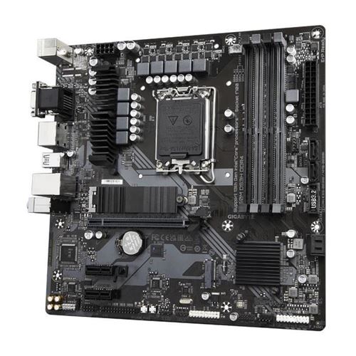 Gigabyte B760M DS3H DDR4 - 1.0 - carte-mère - micro ATX - Socket LGA1700 - B760 Chipset - USB 3.2 Gen 2, USB 3.2 Gen 1, USB-C 3.2 Gen2 - 2.5 Gigabit LAN - carte graphique embarquée (unité centrale requise) - audio HD (8 canaux)