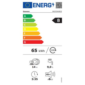 Lave-vaisselle 60cm 14 couverts 40db blanc Siemens SN25ZW08CE