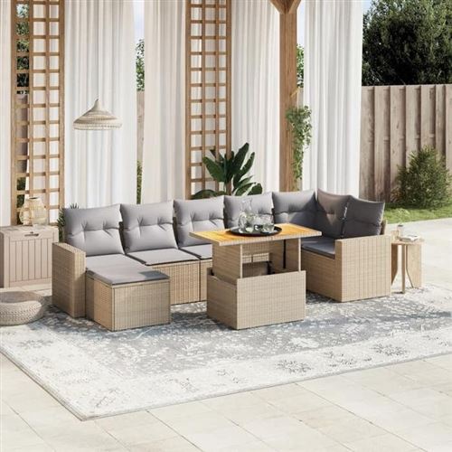 VIDAXL - Salon de Jardin - 8 pièces - Beige - Image 2