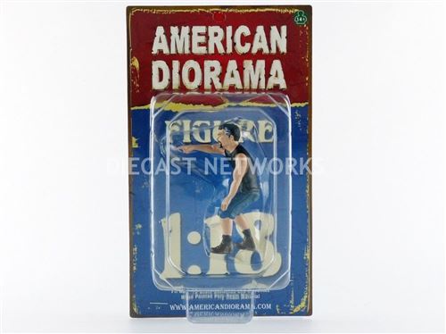 Voiture Miniature de Collection AMERICAN DIORAMA 1-18 - FIGURINES Hot Rodder - Derek - Black / Bleu - 24007
