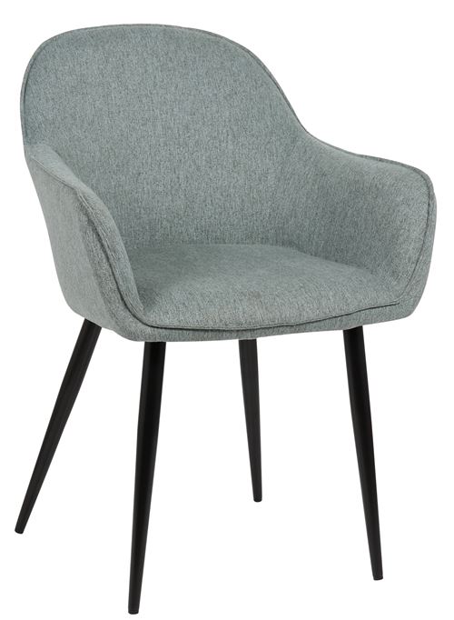 Chaise de salle à manger Boise en Tissu avec Piètement en Métal noir , Vert