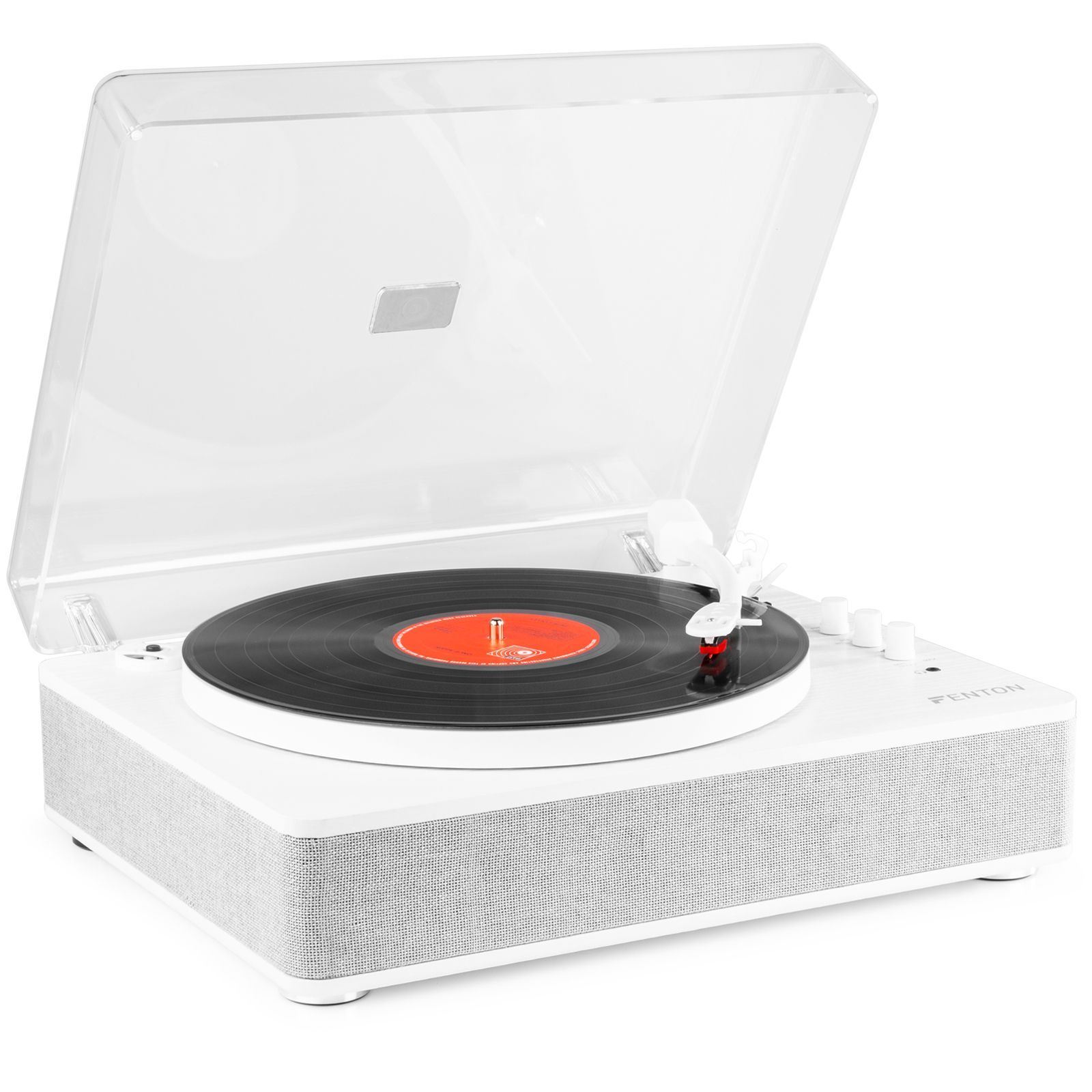Fenton RP162W Platine vinyle rétro hifi avec Bluetooth et haut-parleurs - Blanc